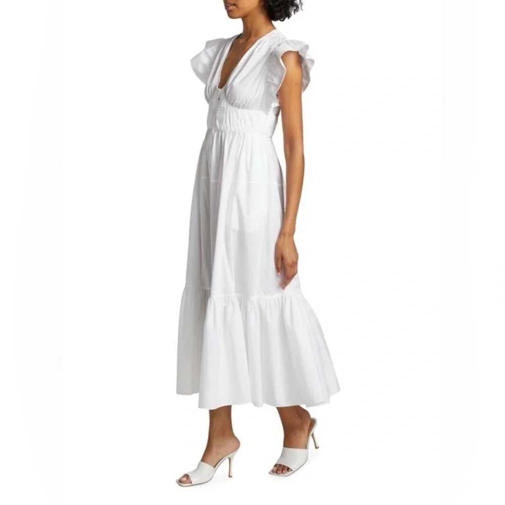 New! DEREK LAM 10 CROSBY 🤍 Greta Poplin A Line Midi Dress sz 2 NWT! - Picture 8 of 13